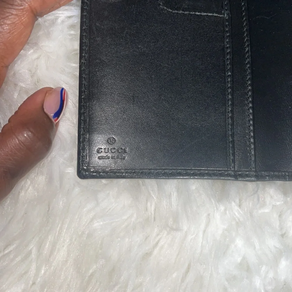 GUCCI VINTAGE CRYSTAL GUCCISSIMA GG INTERLOCKING PVC LEATHER LONG WALLET ITALY - Picture 8 of 17